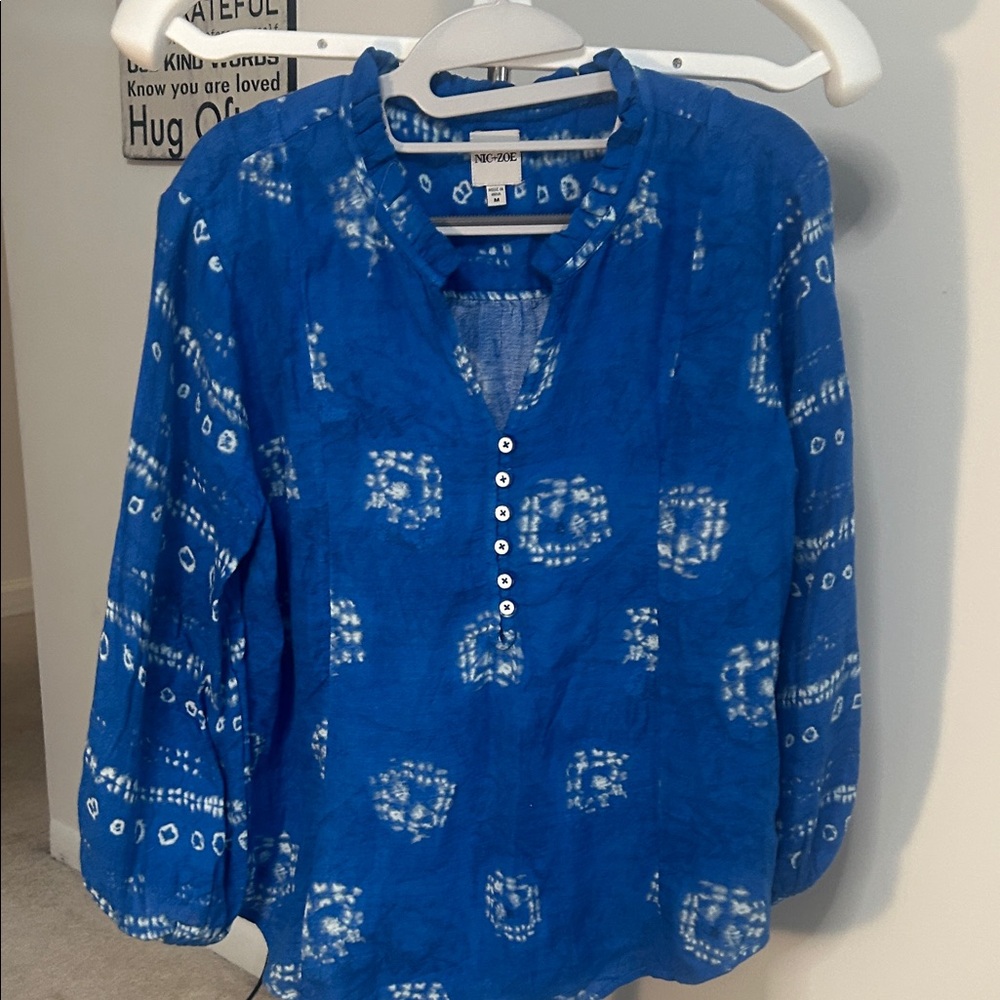 Blue Patterned Women's Top - image 1